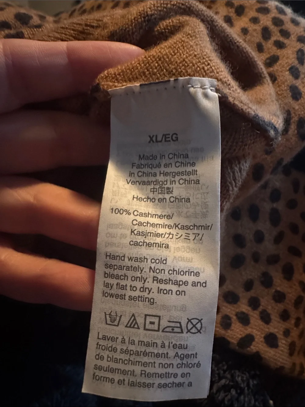 J. Crew Cashmere crewneck sweater in leopard dot